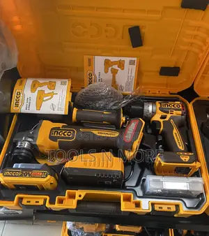 Ingco 20v Cordless Angle Grinder and Drill Combo Set