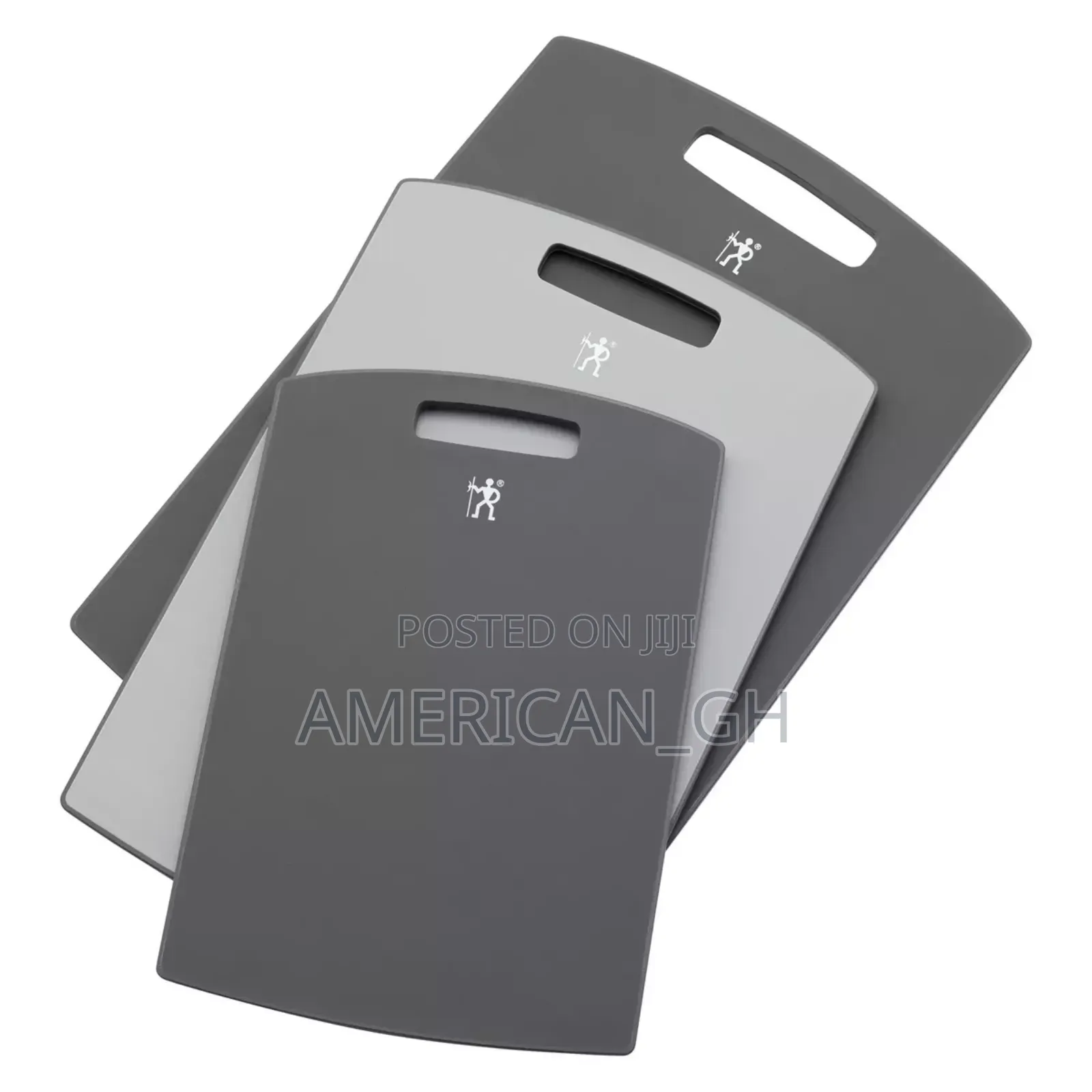 Henckels 3-Pc Plastic Cutting Board Set - Grey