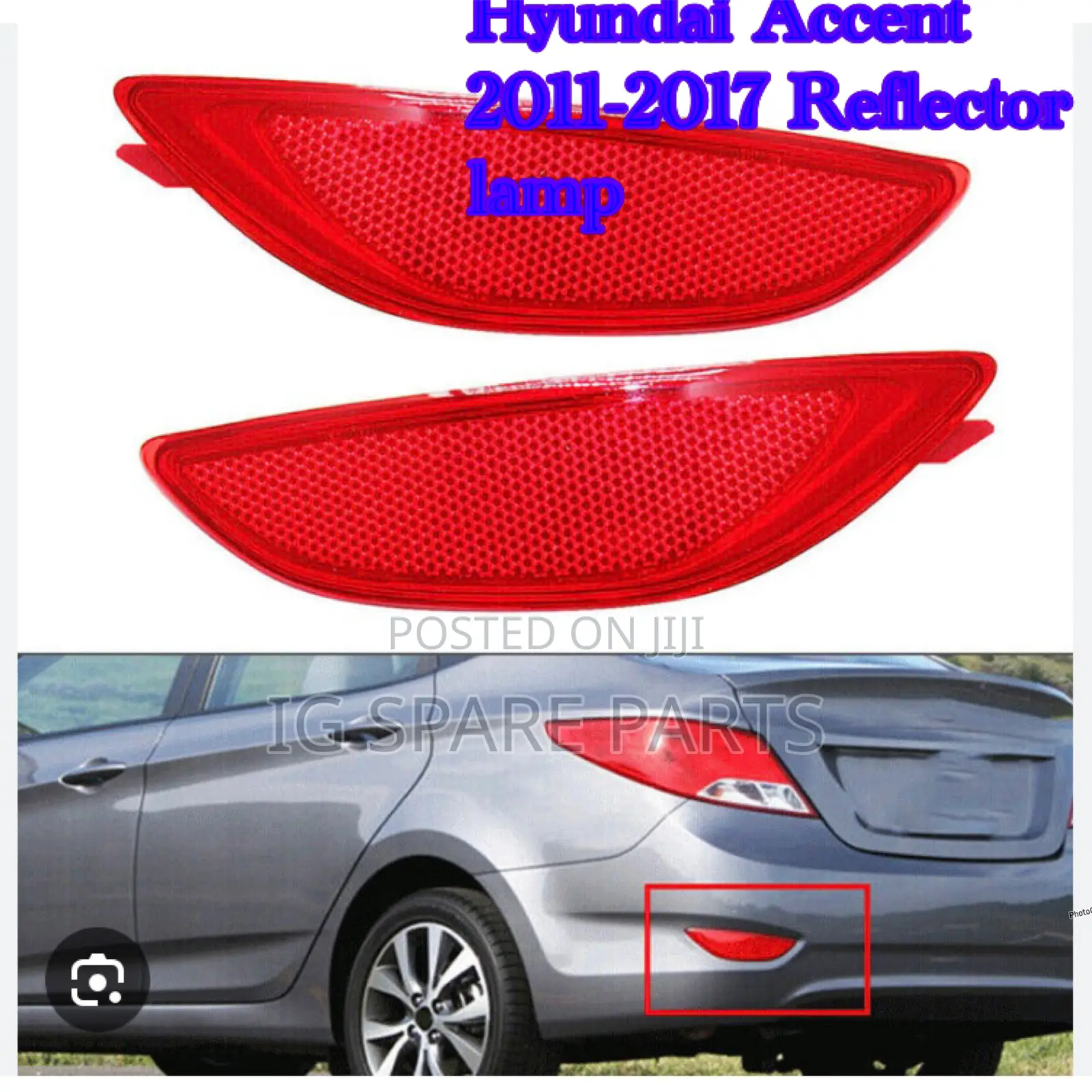 Hyundai Accent 2011-2017 Rear Bumper Reflector Saloon