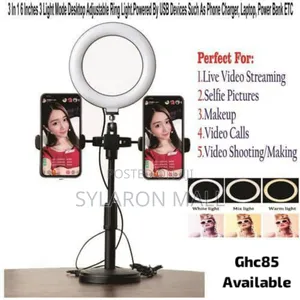 6 Inch Ring Light With Two Phone Holders