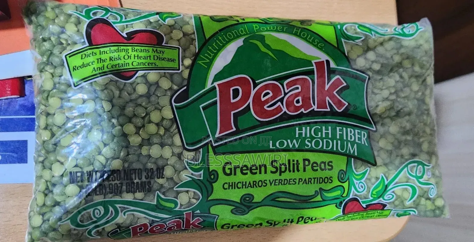 Green Split Peas - High in Fiber, Low Sodium, 16 Oz