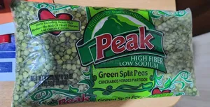 Green Split Peas - High in Fiber, Low Sodium, 16 Oz