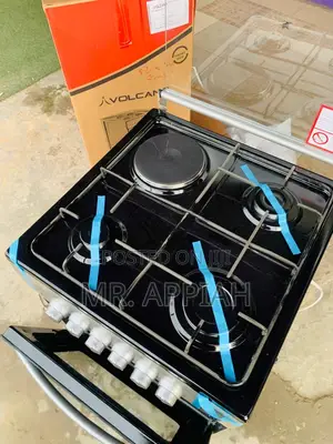 Elegant Gray Volcano 50x50cm 1 Electric + 3 Gas Burner,M.