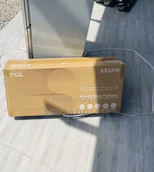 Elegant Black TCL S332W 200watt Wireless Sound Bar.