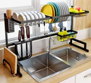 Dish Drainer Stainless Steel Sink Dish Rack 85x53cm