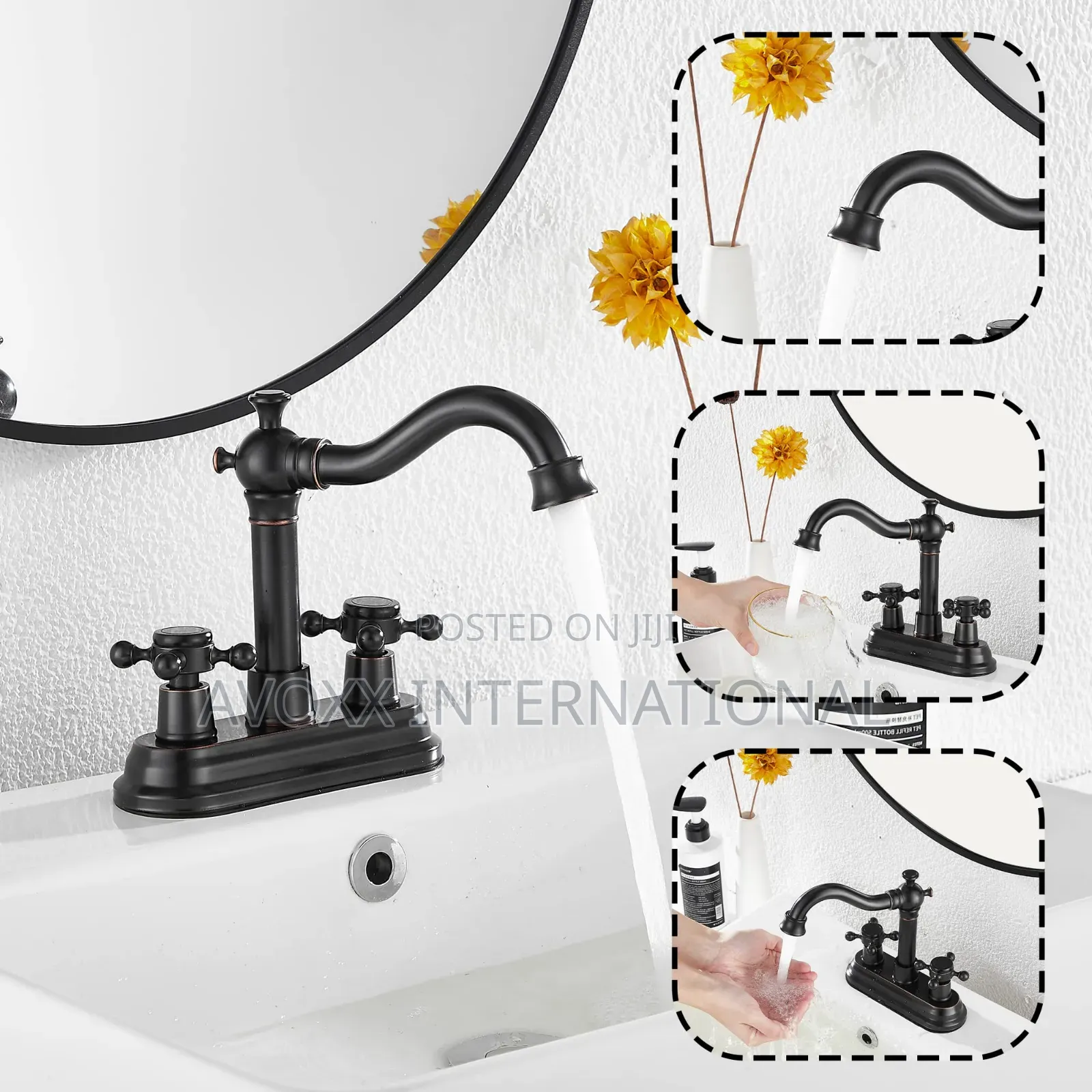 Ggstudy Bathroom Faucet Oil Rubbed Bronze 2 Handles 4"