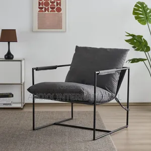 Cliatt Modern Metal Framed Sling Upholstered Chair/Oversized