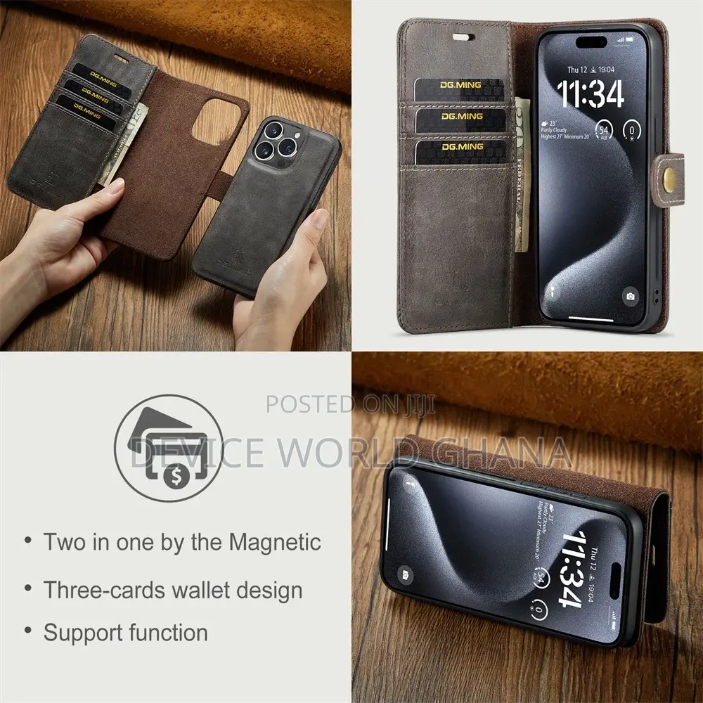 Dg Ming Leather Detachable Flip Case 4 iPhone 17promax 17 16pmax 16 15