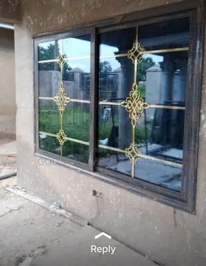 Sliding Window White Frame With Blue Reflective Glass Window