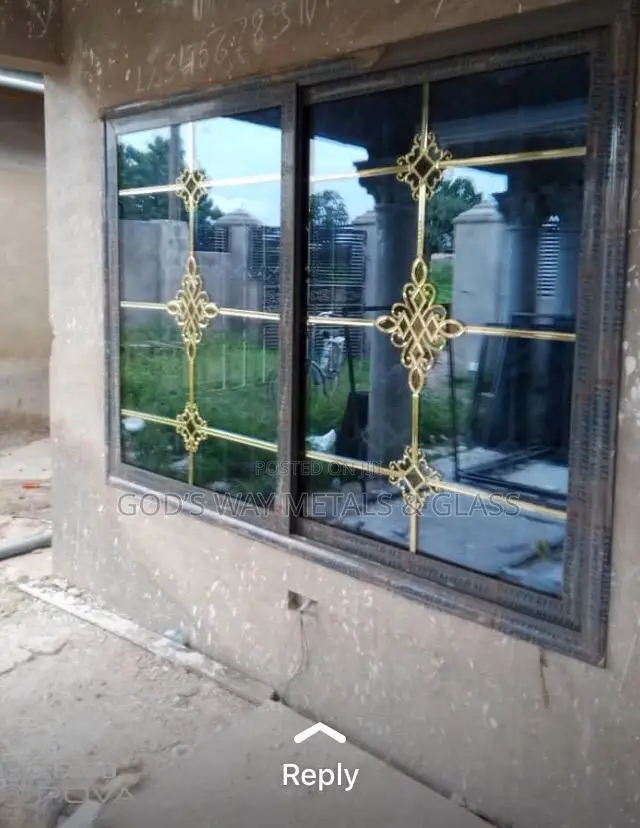 Sliding Window White Frame With Blue Reflective Glass Window