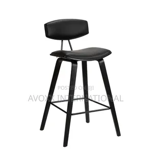 Armen Living Fox 25.5" Counter Height Black Faux Leather