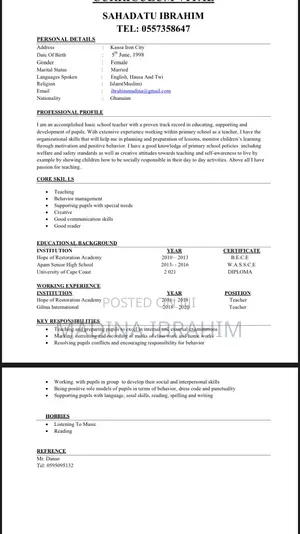 Teaching CV