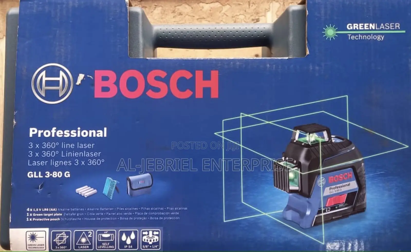 BOSCH GLL 3-80 G PROFESSIONAL Line Laser 3 X 360°