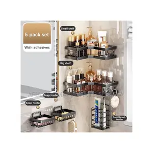 5 Pieces Set Wall Mounted Bathroom Racks