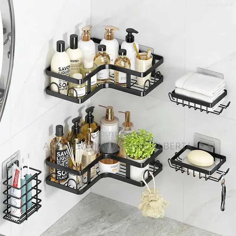 5 Pieces Set Wall Mounted Bathroom Racks