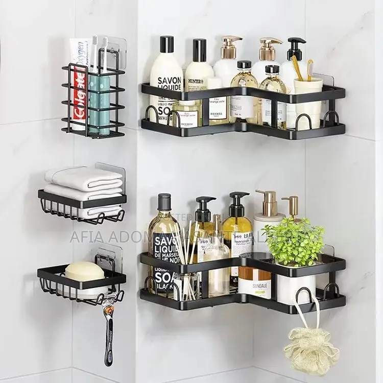 5 Pieces Set Wall Mounted Bathroom Racks