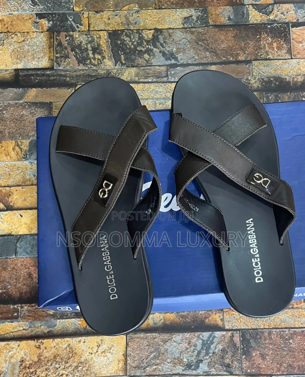 Cross Over Leather Sandals for Big Men