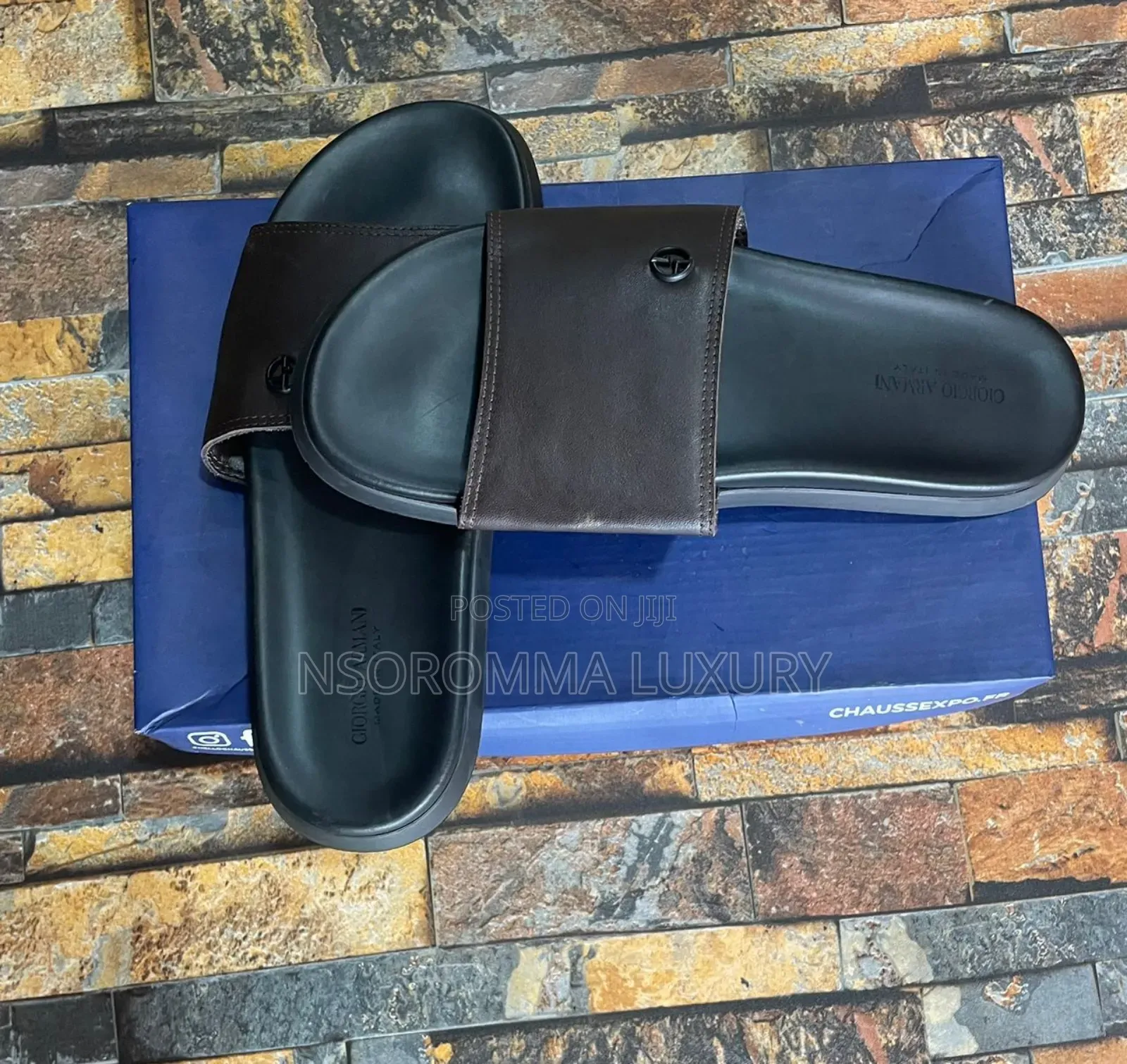 Ferragamo Black Slippers for Men