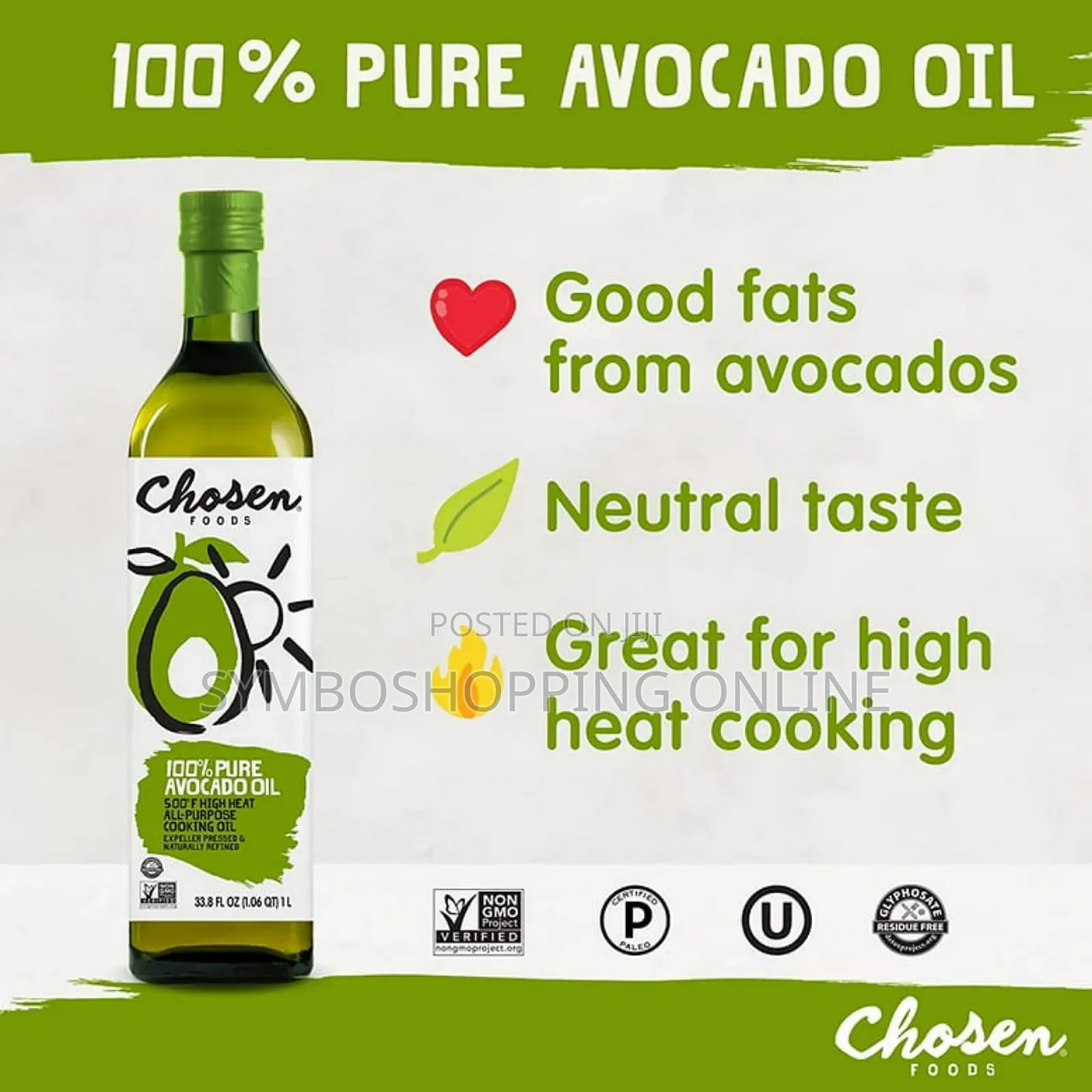 Chosen Foods 100% Pure Avocado Oil 1 Liter