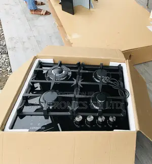 Neatly Boxed Kenwood Black Glass 60cm 4 Gas Cooker