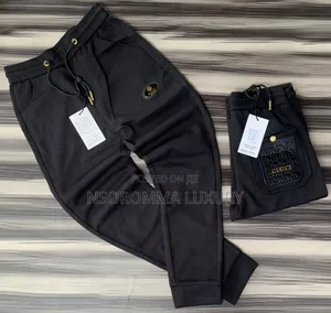 French Terry Joggers Black and Gold