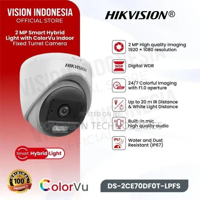 Hikvision DS-2CE70DF0T-LPFS(2.8mm) 2MP Colorvu Dual-Light Fi