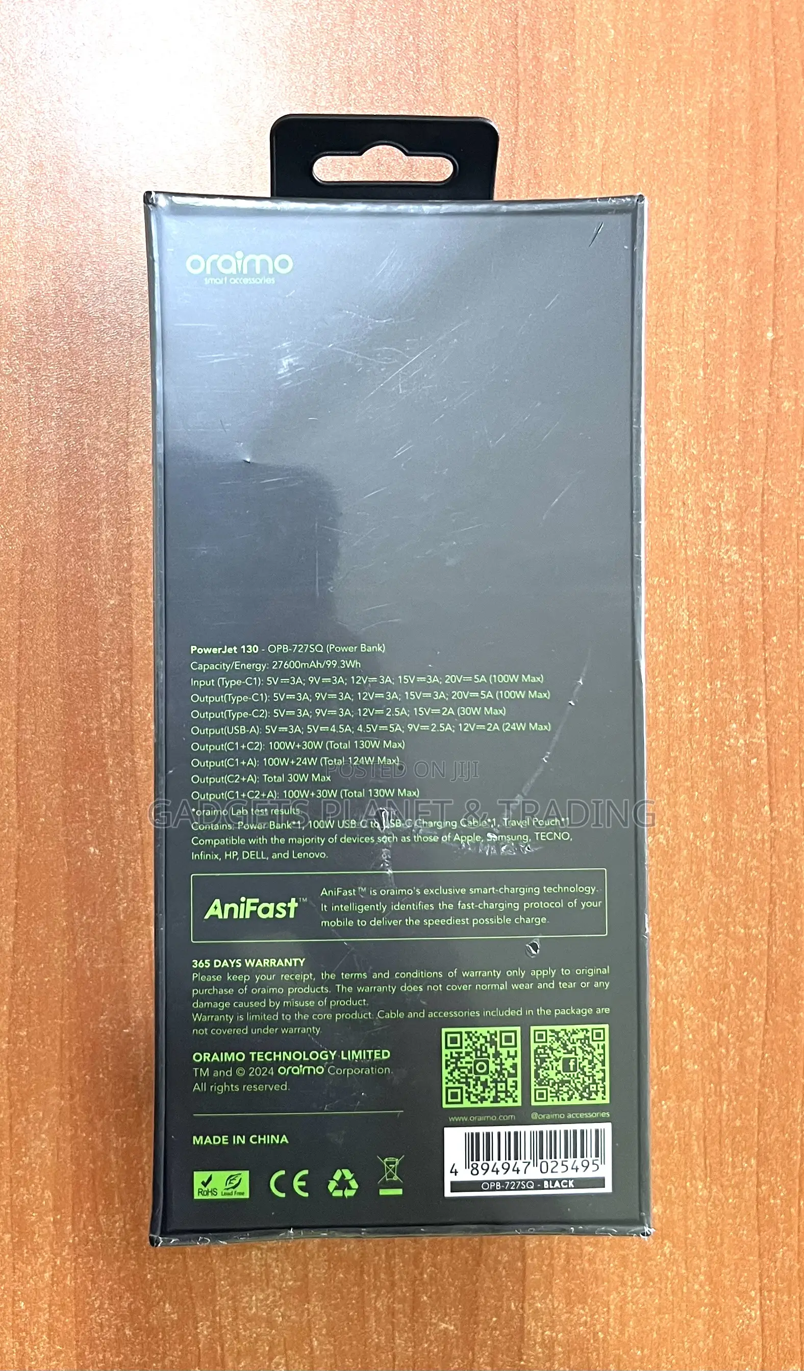 Oraimo Powerjet 130 27600mah Power Bank For Laptops - 130w