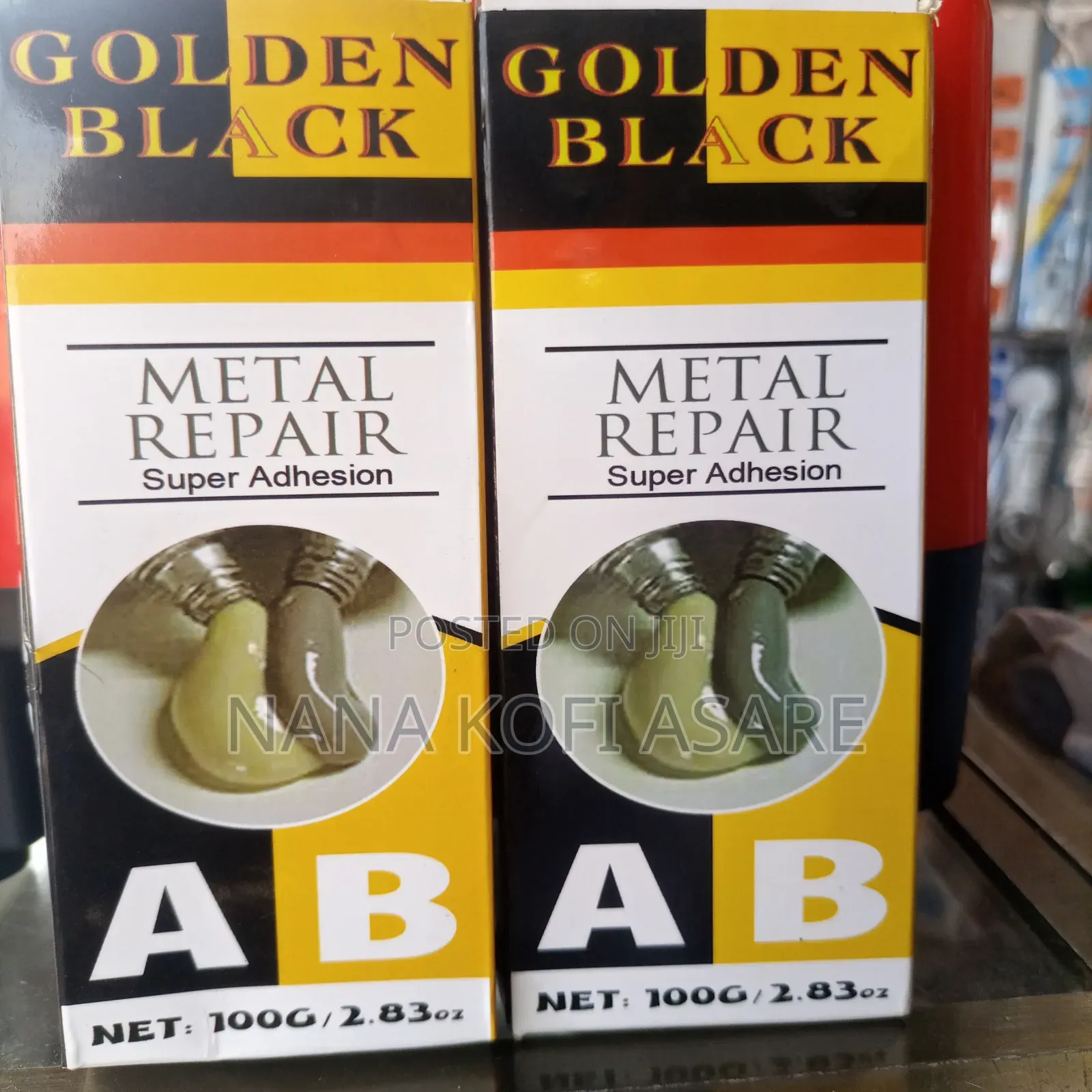 Golden Black Metal Repair Glue