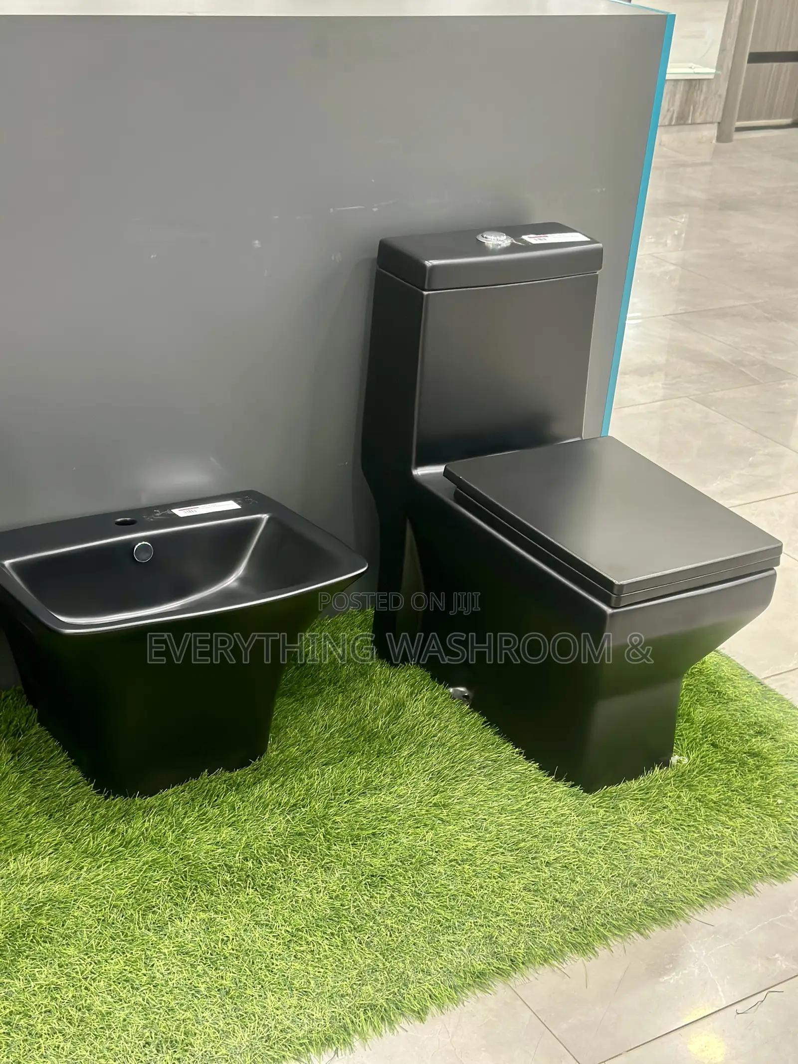 Black Water Closet and Hanging Basin_ Heavy Master Bed Wc