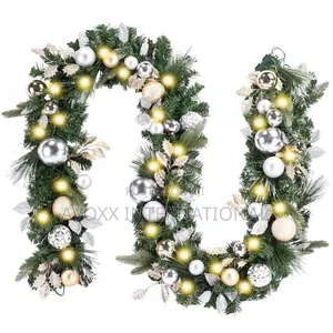 WANNA-CUL Pre-Lit 9ft/108" Christmas Garland W/50 Led Lights