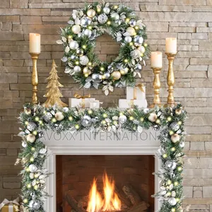 WANNA-CUL Pre-Lit 9ft/108" Christmas Garland W/50 Led Lights
