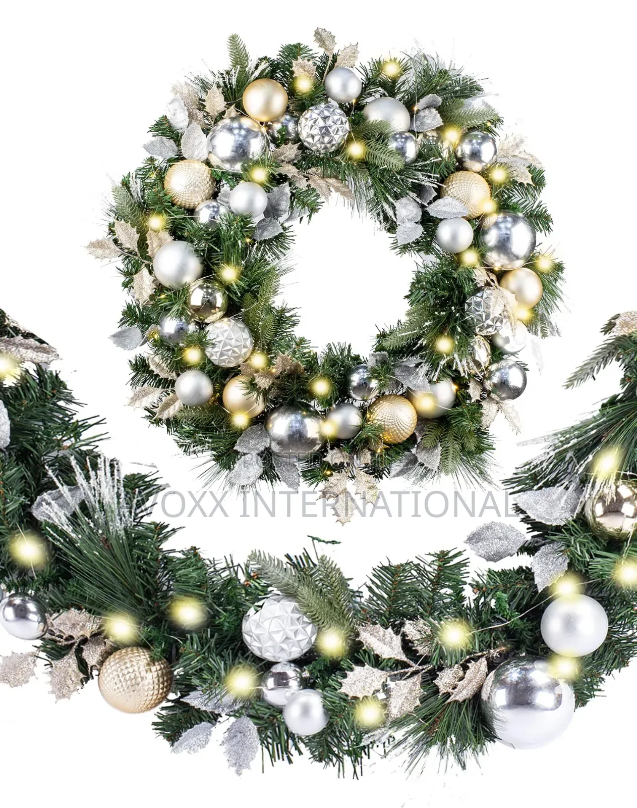 WANNA-CUL Pre-Lit 9ft/108" Christmas Garland W/50 Led Lights