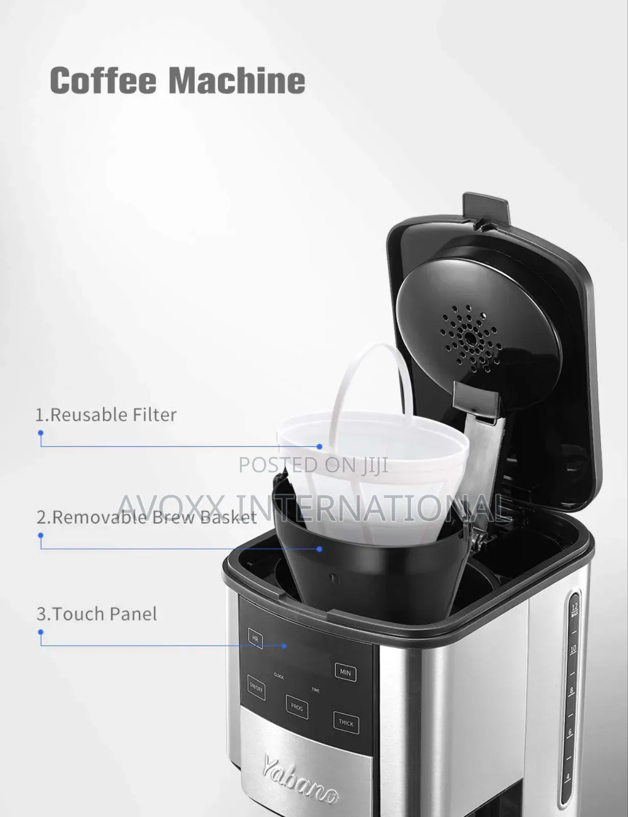 Yabano Programmable Coffee Maker, 12 Cups Coffee Maker