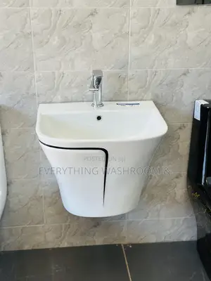 One Piece Water Closet and Basin Set_ Black and White Wc Set