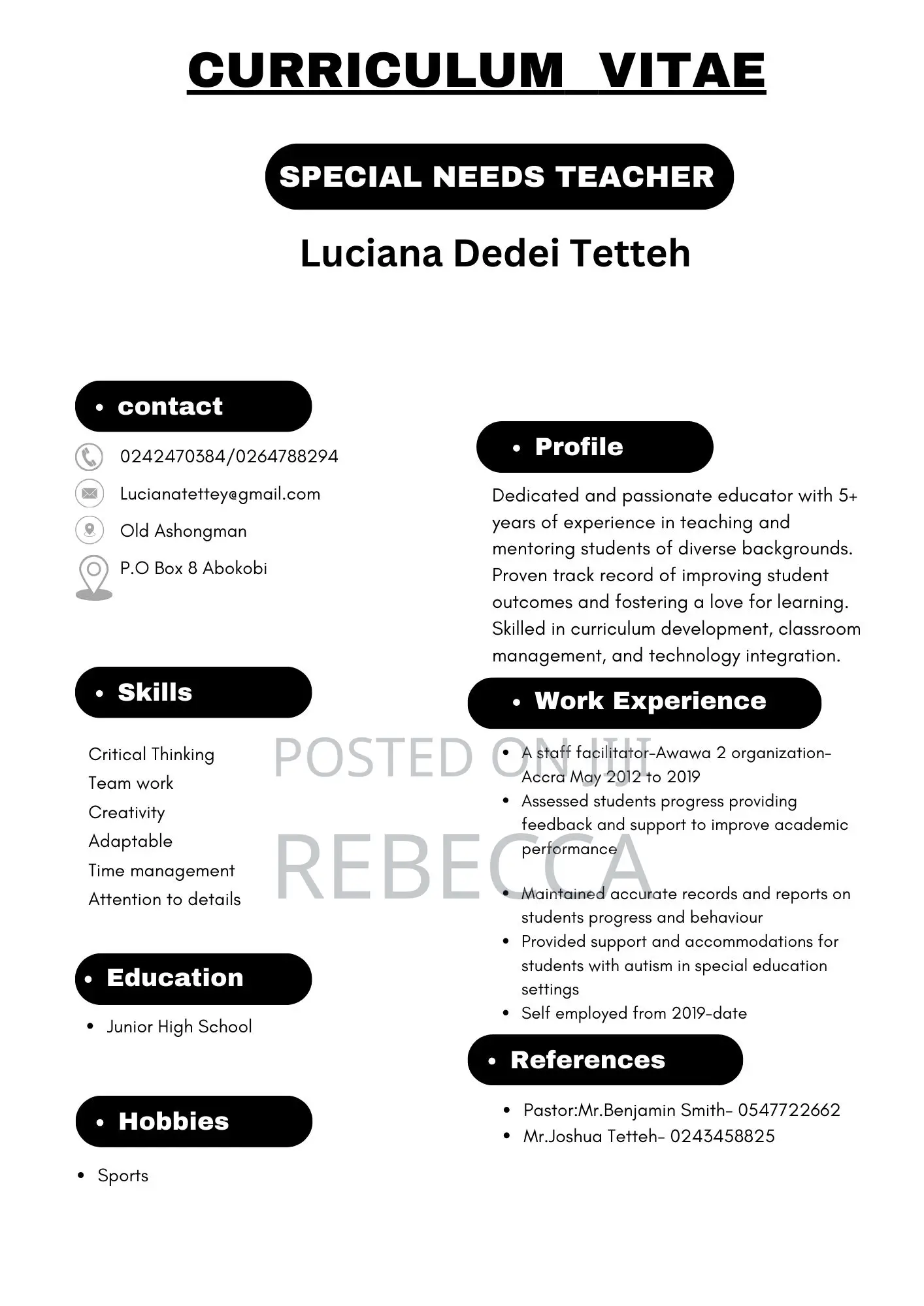 Housekeeping Cleaning CV