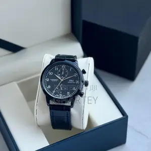 Classic IWC Schaffhausen Durable Leather Strap Watch