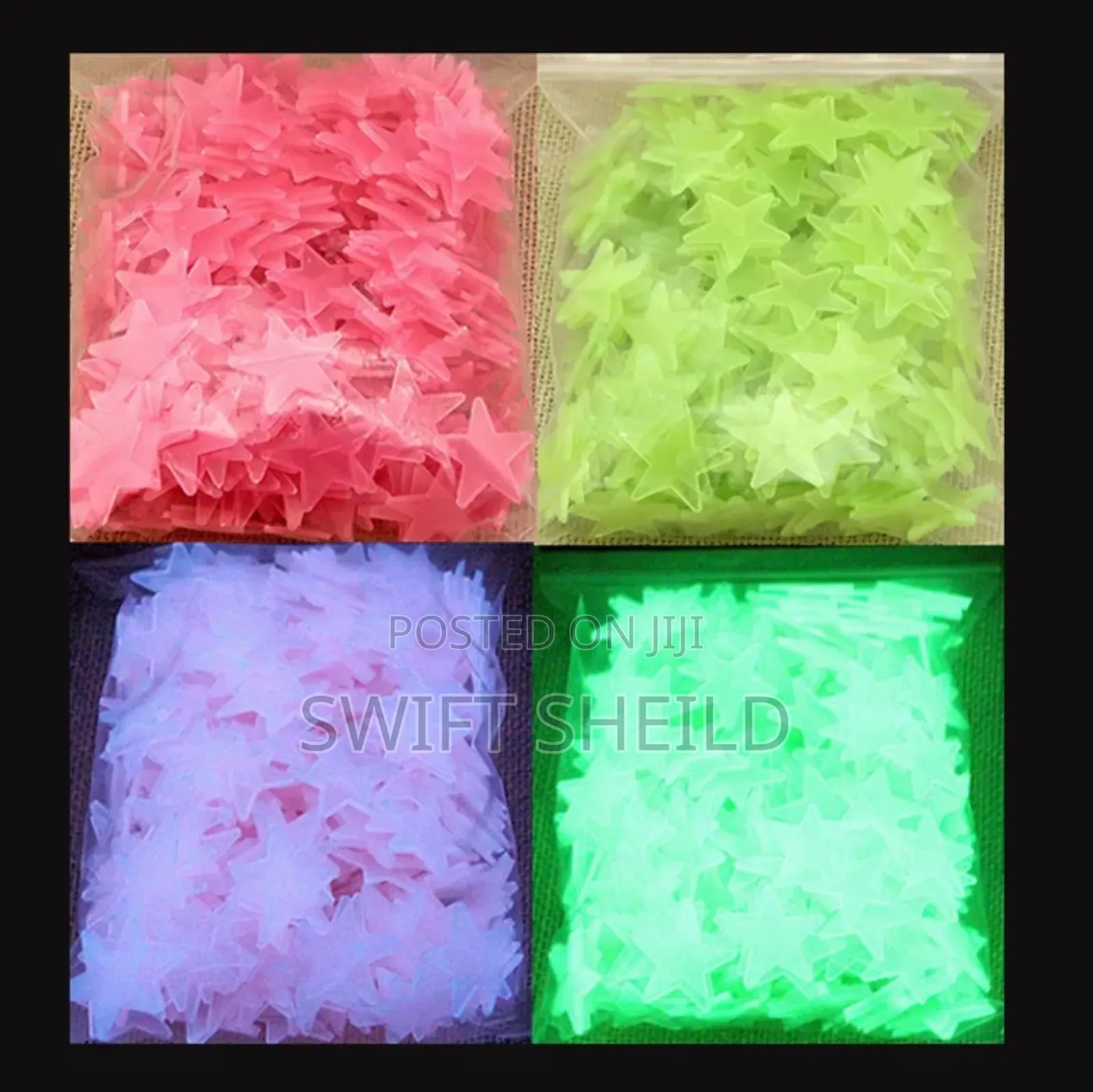 100 Peices Star Glow In Dark Stickers