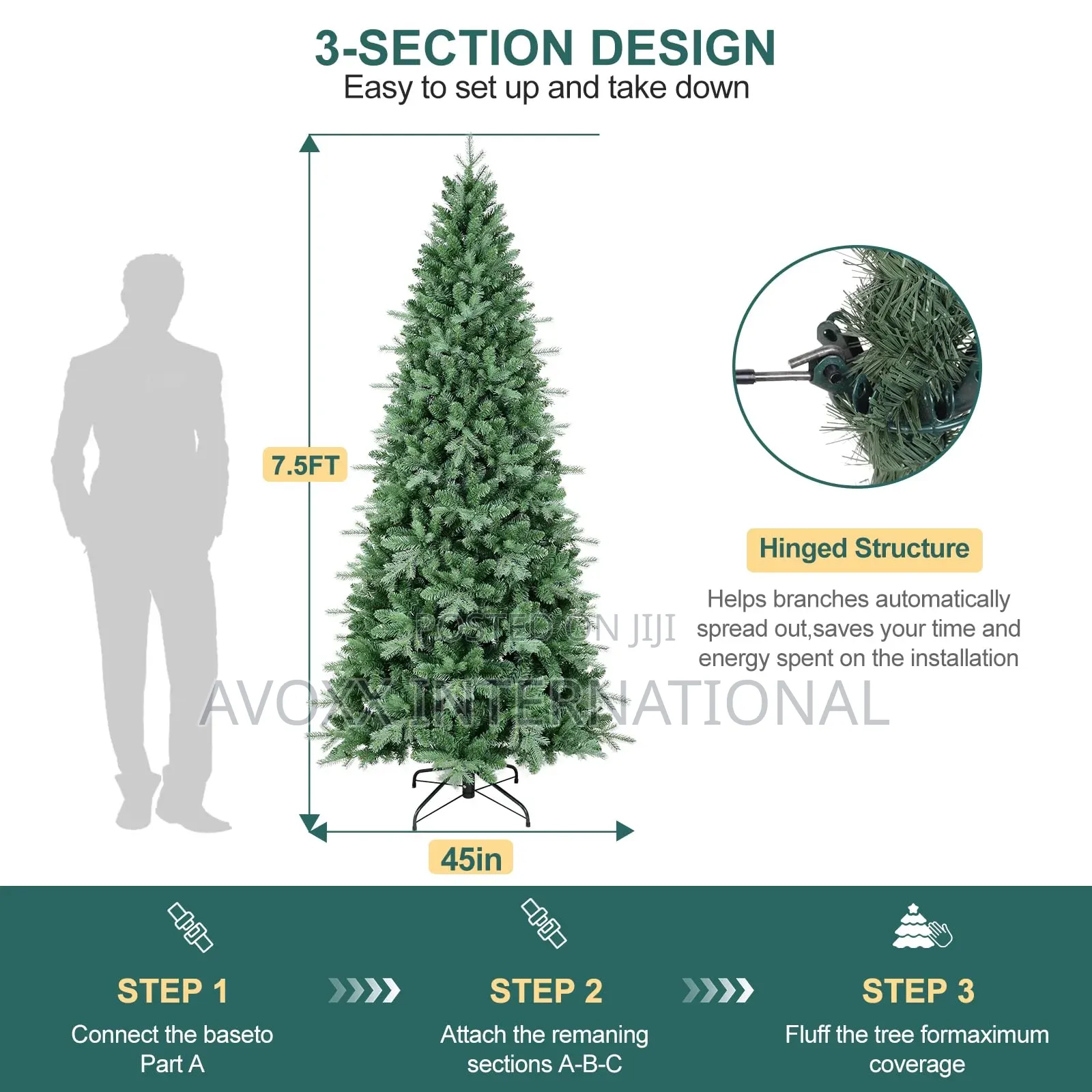 7.5 FT Artificial Skinny Christmas Tree