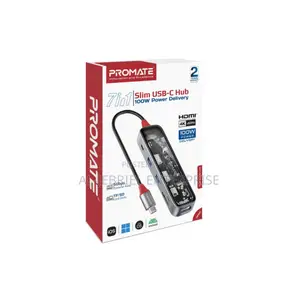 Transhublite Promate 7 N 1 USB-C Hub + 100W Power Delivery