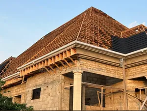 Woodwork Structure and Concrete Parapet