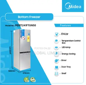 Chill Out With MIDEA-174-LTR-DOUBLE-DOOR-BOTTOM-FREEZER
