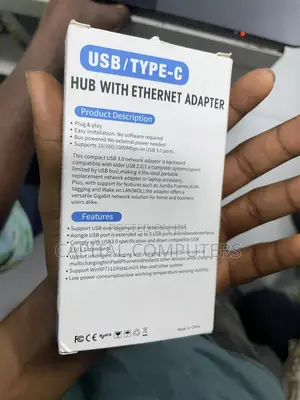 Usb/Type C Hub With Ethernet Adapter