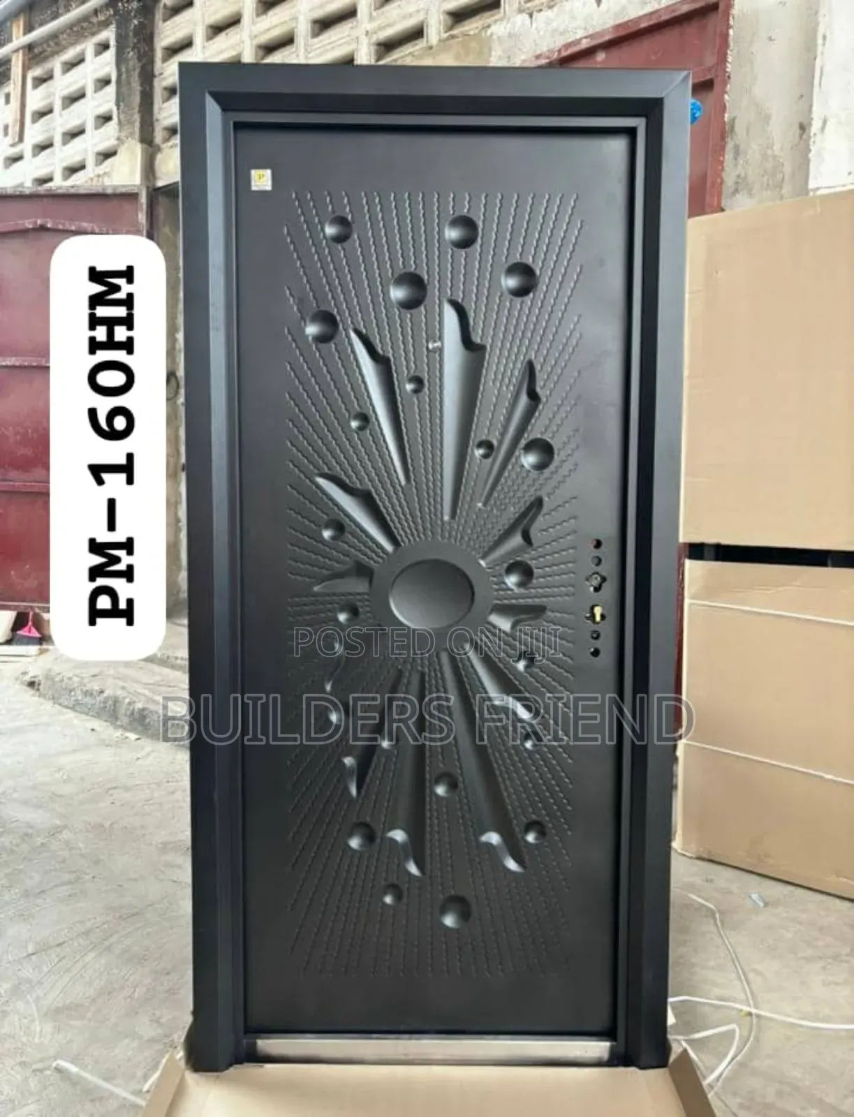 Black Standard Single Stainless Steel Security Door Set