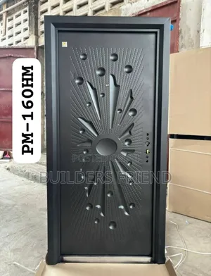 Black Standard Single Stainless Steel Security Door Set