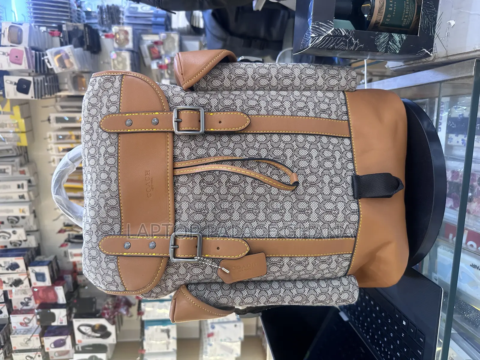 League Flap Laptop Backpack in Signature