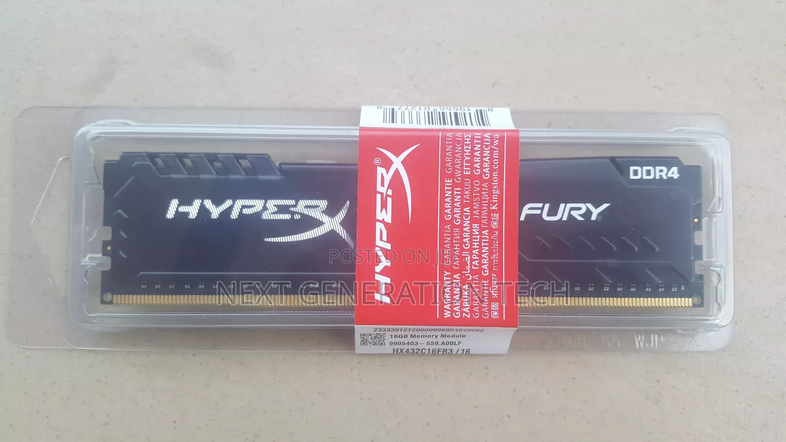 16gb 3200mhz Kingston Fury Hyperx Desktop Ram