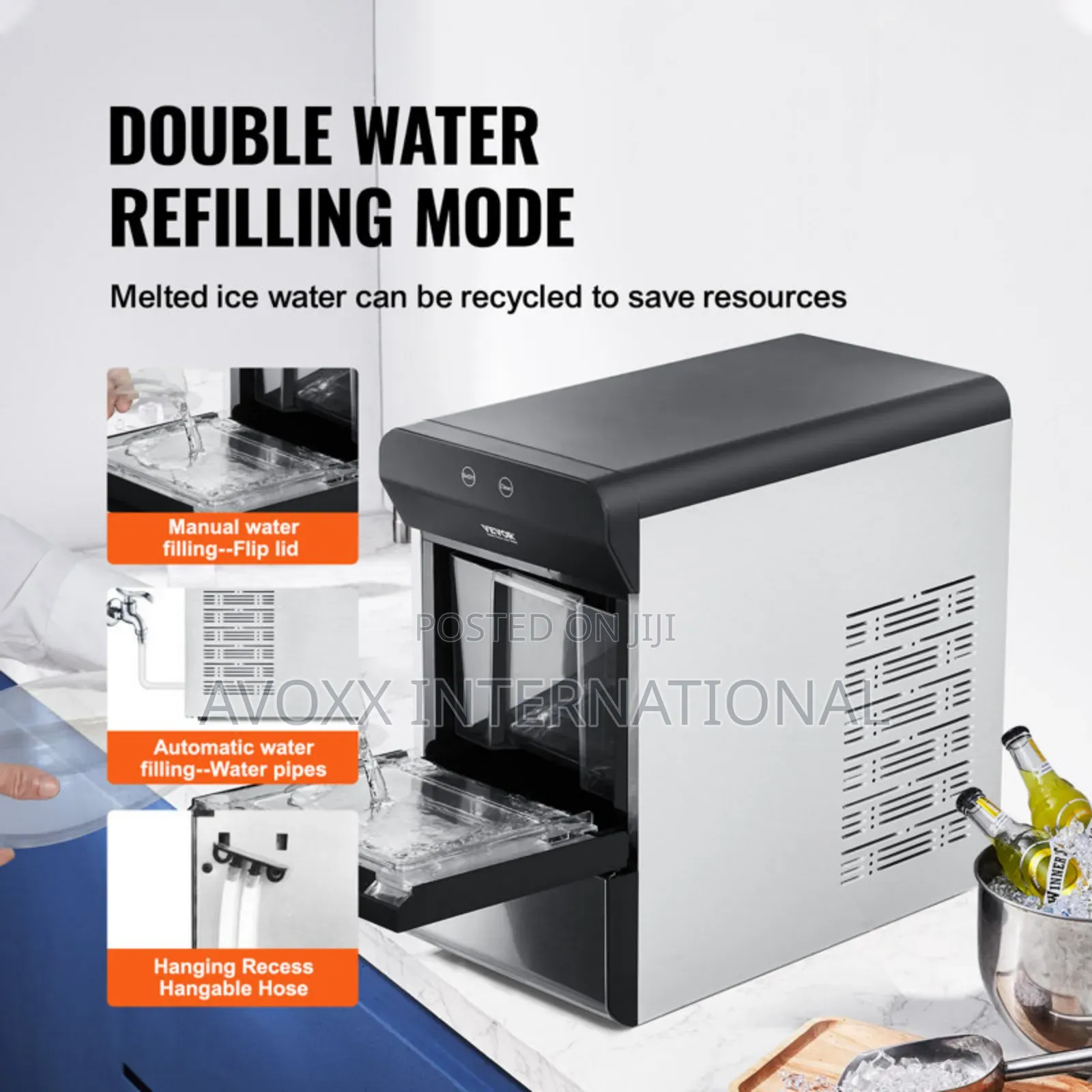 Vevor Nugget Ice Maker, 37lbs in 24 Hrs,Countertop Ice Maker
