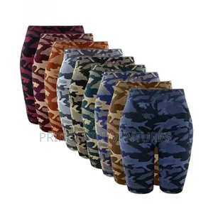 Camo Biker Shorts With Pocket