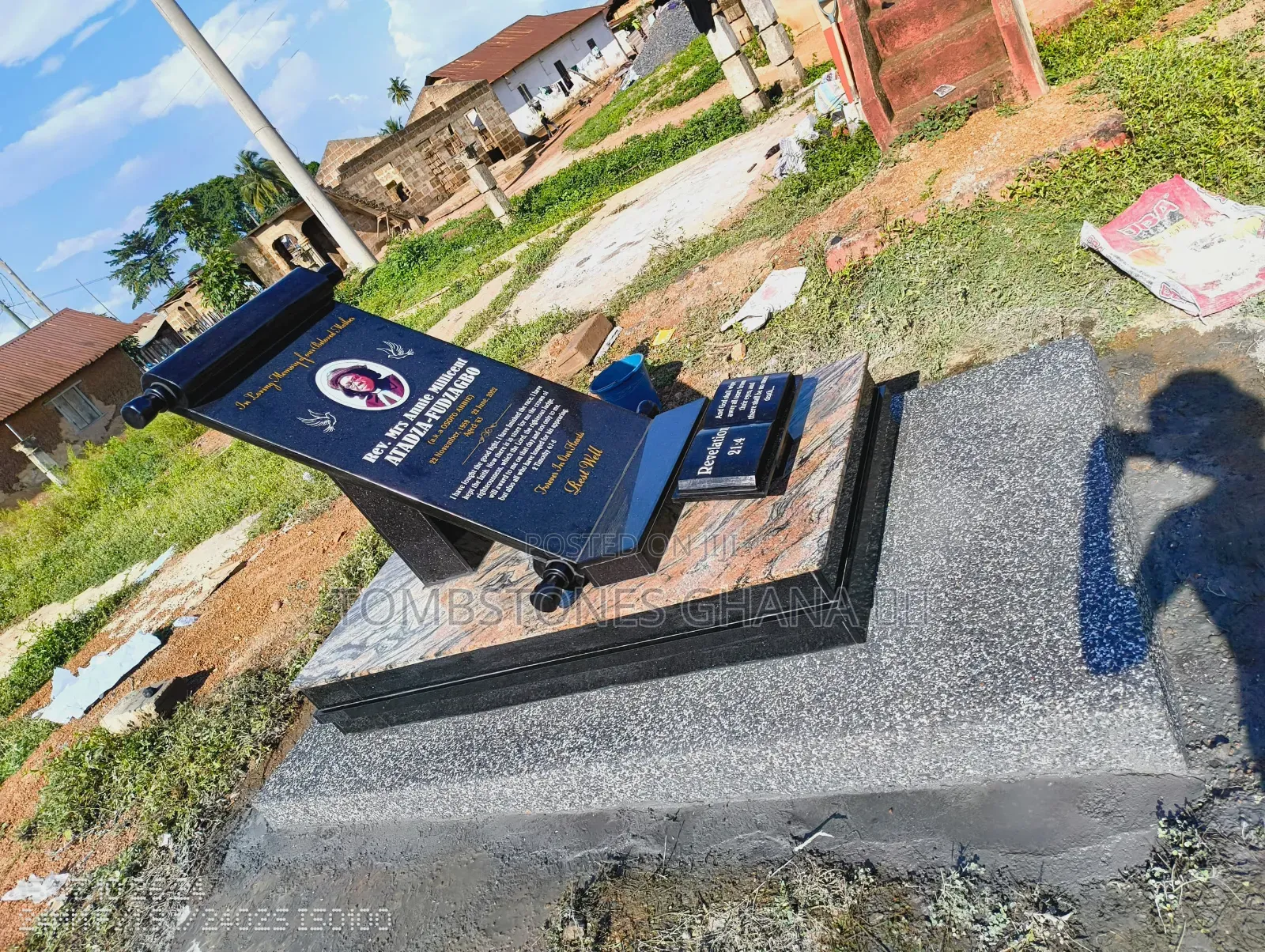 Bible Tombstone Done at Sovie in Volta