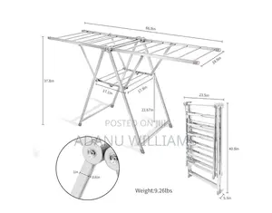 Heavy Duty Anti-Rust Stainless Foldable Cloth Drying Rack